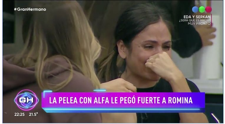 Romina lloró por la discusión con Alfa