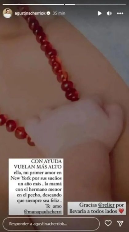 La despedida de Agustina Cherri a su hija Muna.