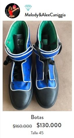 Las zapatillas que vende Alexander Caniggia.