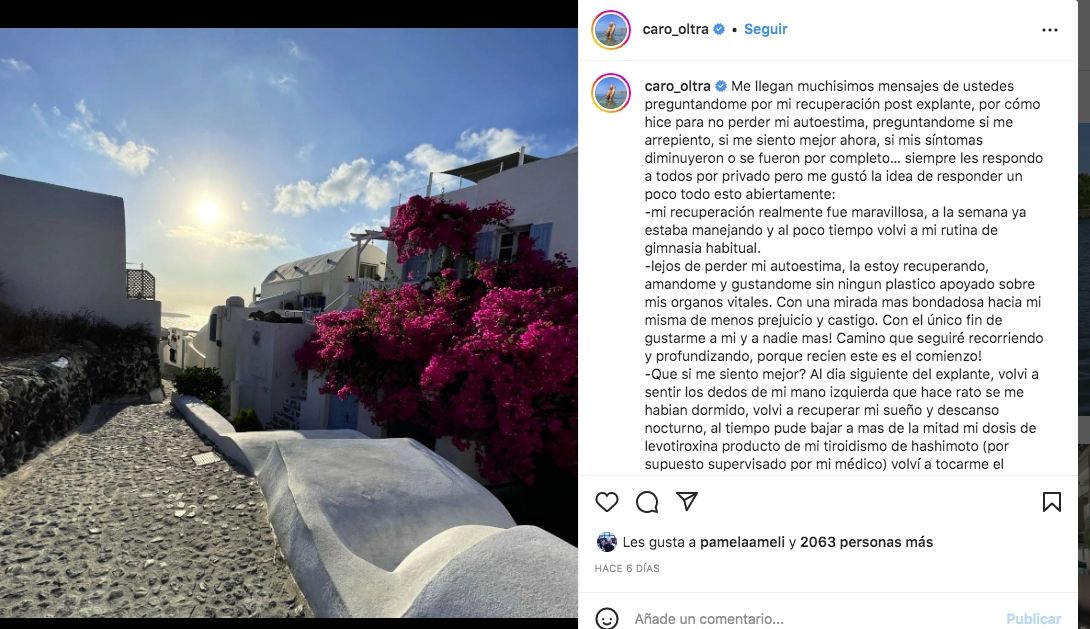 Oltra contó los benificios de quitarse las lolas