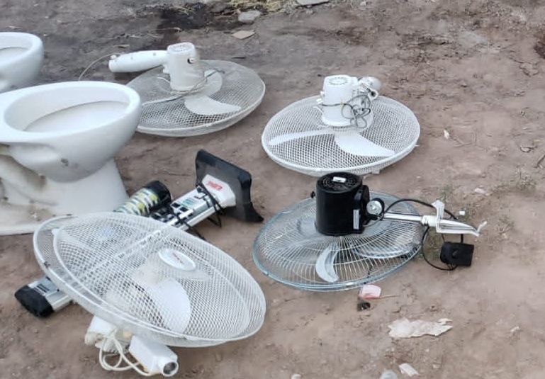 Parte de los elementos robados en la escuela