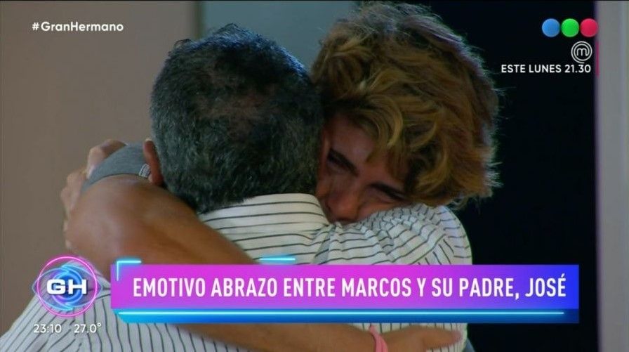 Marcos Ginocchio junto a su padre. (Foto: captura Telefe)