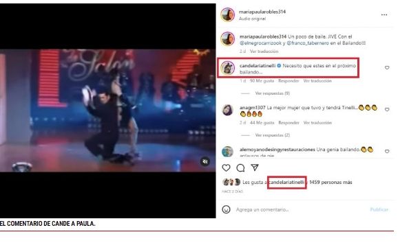 Cande le pidió a Paula Robles que se sume al show