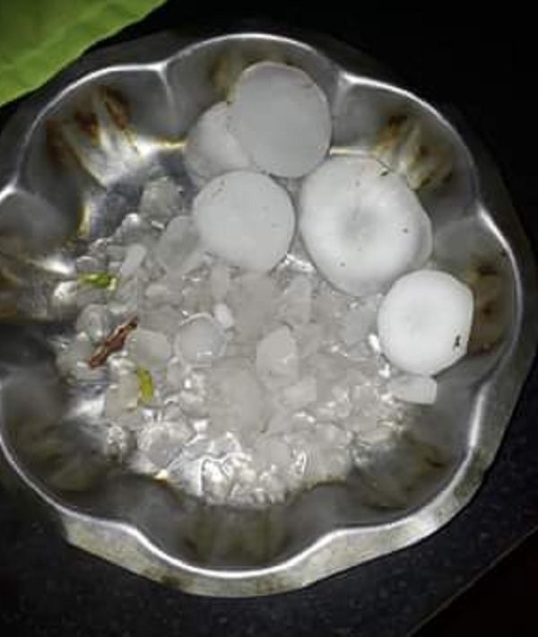Cayó piedra en Rivadavia. Foto: Facaebook Tormentas Mendocinas