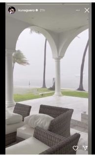El Kun Agüero mostró la tormenta desde su mansión