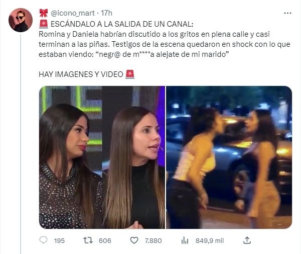 El tuit del escándalo entre Romina y Daniela de Gran Hermano.