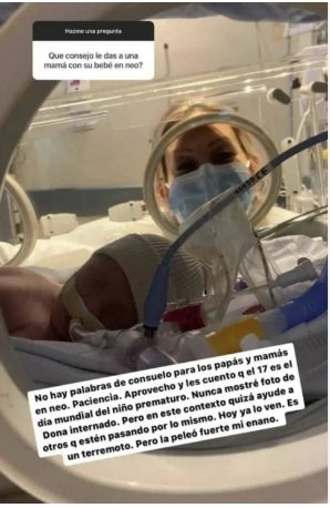 Noelia Marzol y sus días difíciles en neonatología