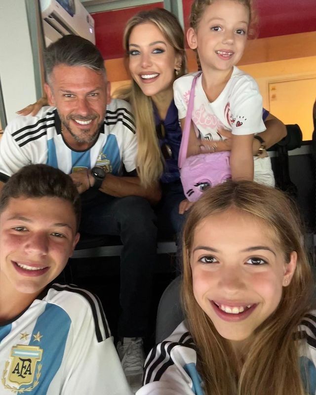 La familia de Evangelina Anderson y Martín Demichelis.