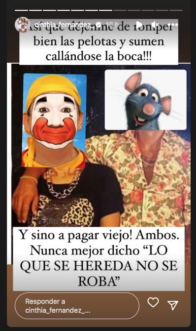 Cinthia Fernández mostró los moretones de su hija.