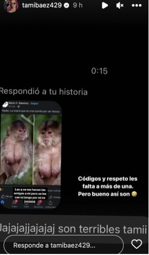 El posteo de Tamara Báez