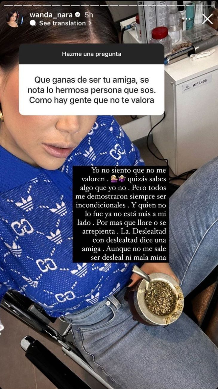 Posteo de Wanda Nara.