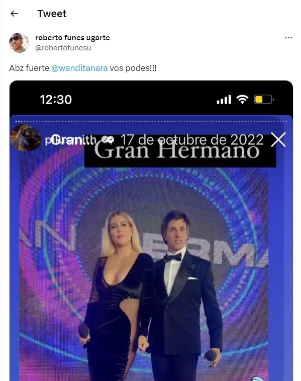 Robertito Funes Ugarte y Wanda Nara.