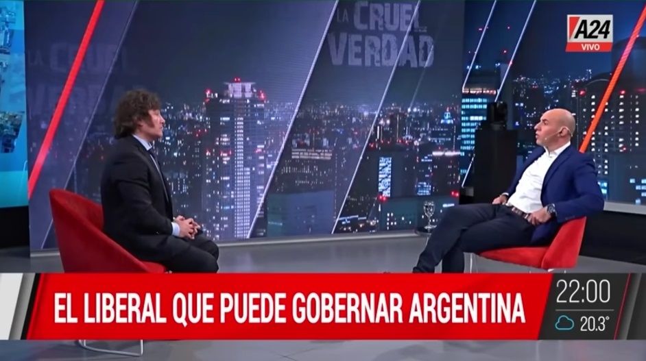 Esteban Trebucq y Javier Milei. 