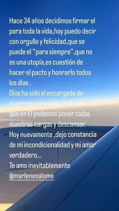 Posteo de Ricardo Montaner para Marlene Rodríguez. 