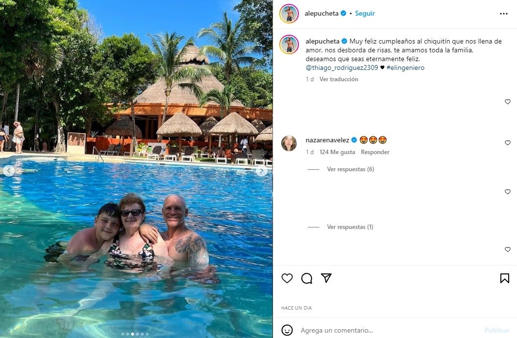 El posteo de Ale Pucheta para Titi, el hijo de Nazarena Vélez. 