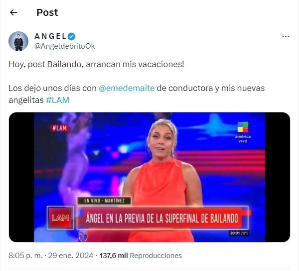 Tuit de Ángel de Brito.