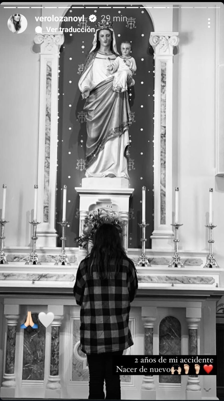 Posteo de Vero Lozano. 