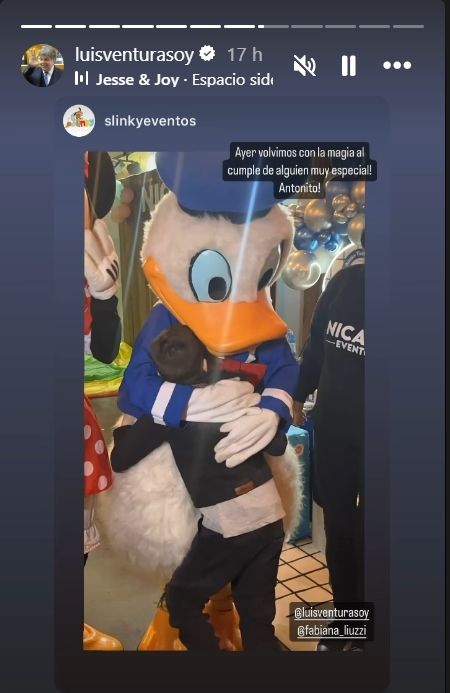 Luis Ventura festejó en un salón el cumpleaños de su hijo.