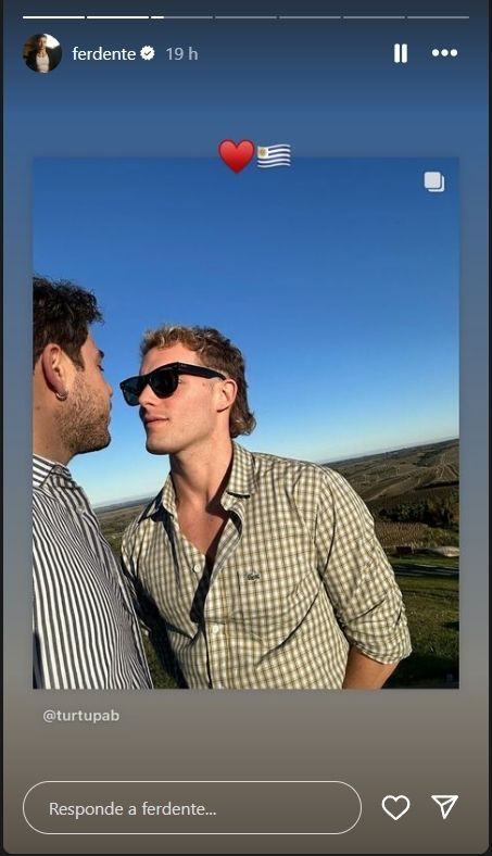 Pablo Turturiello en las stories de Fer Dente.