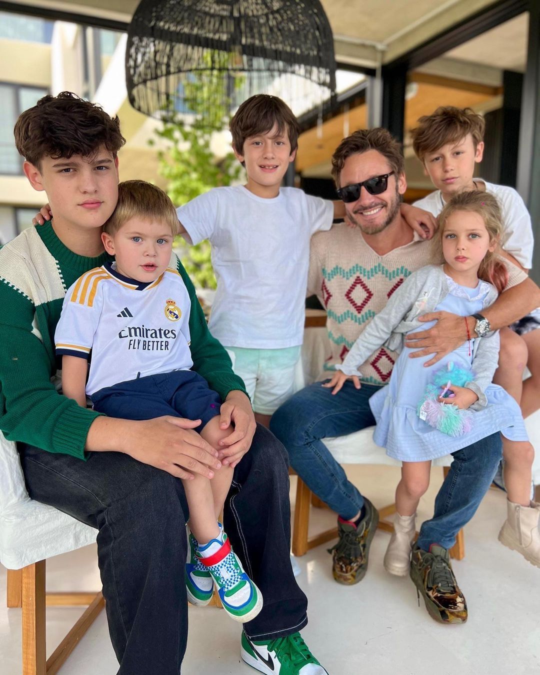 Benjamín Vicuña y sus hijos. 