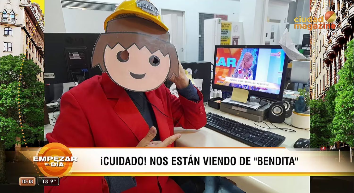 El muñeco de Bendita TV. 