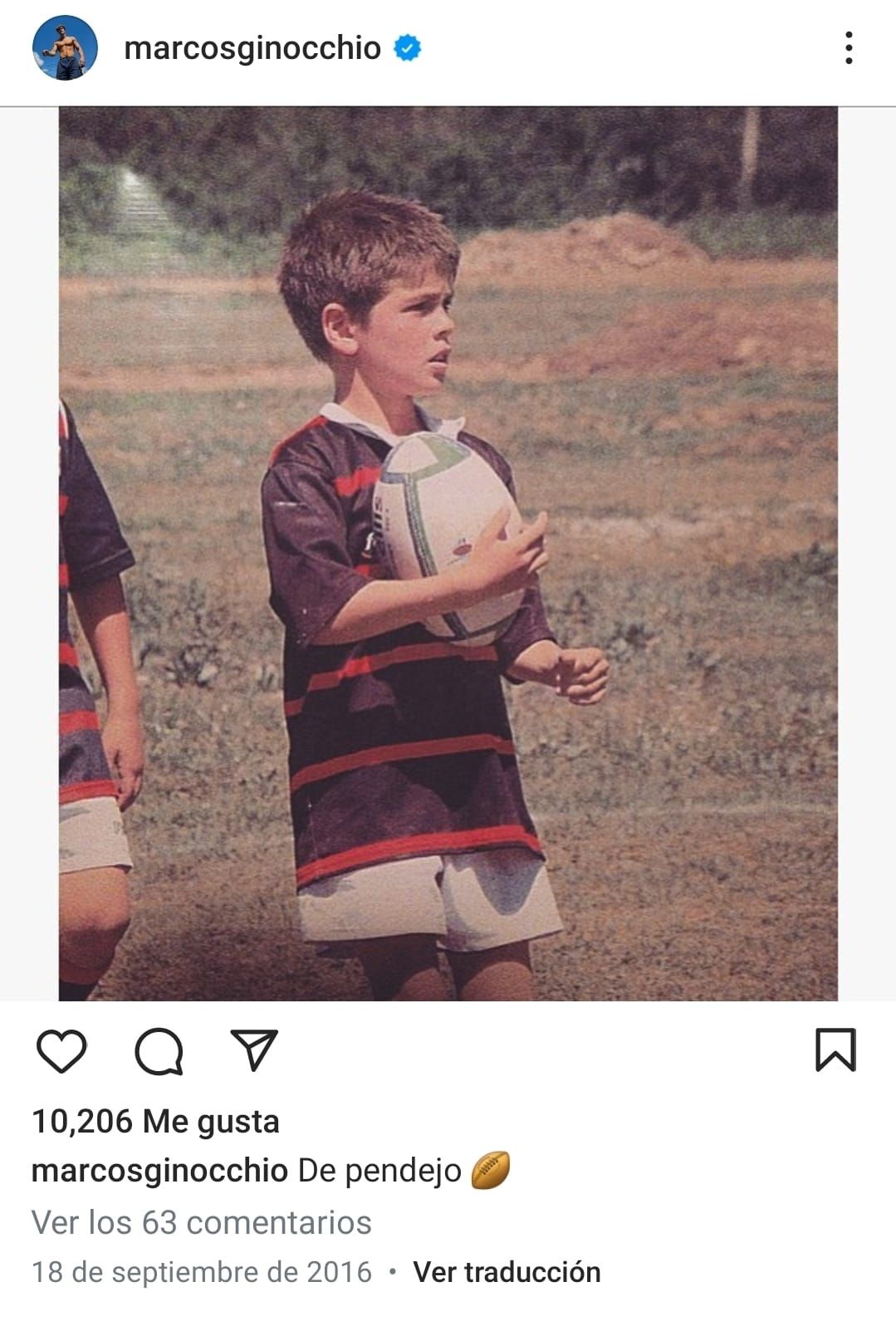 Así fue la niñez de Marcos Ginocchio