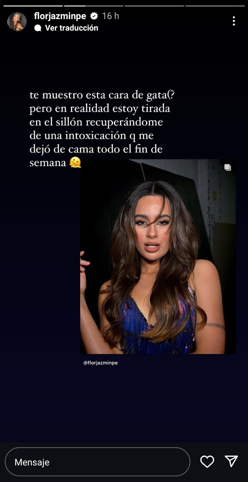 Flor Jazmín Peña se sinceró en sus redes