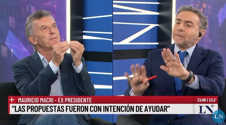 Luis Majul y Mauricio Macri en La Cornisa.