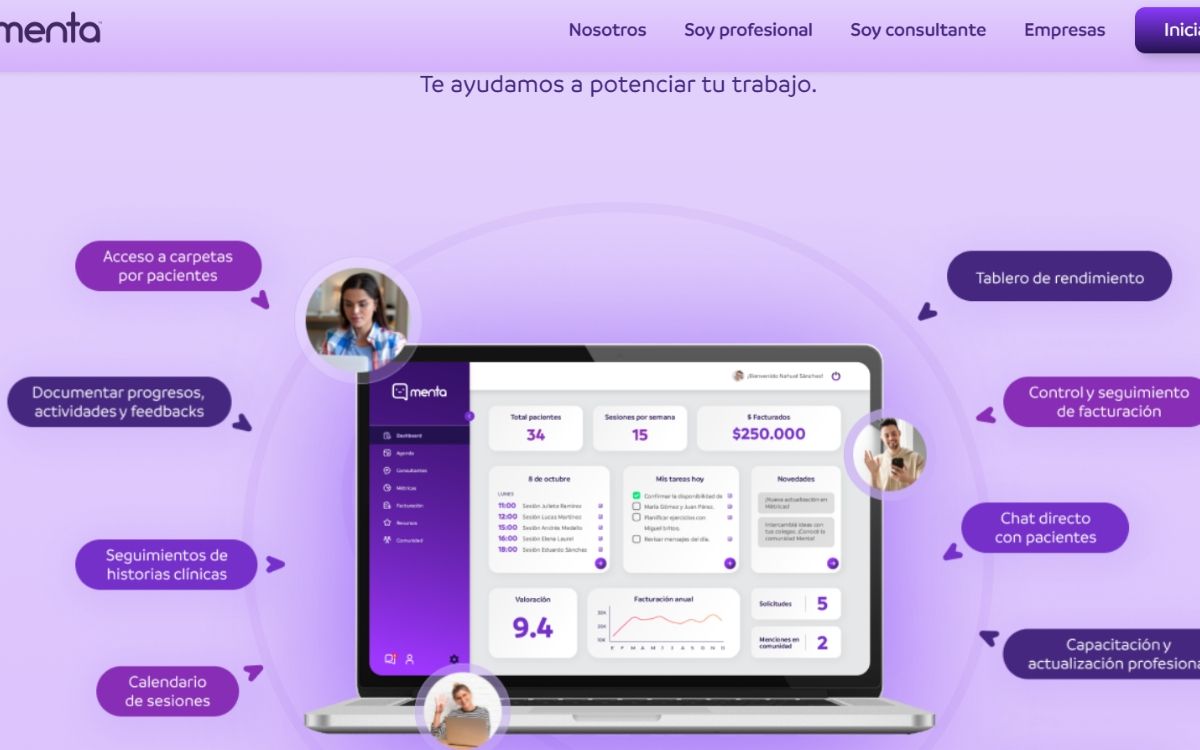 Menta tiene múltiples herramientas para los profesionales de salud mental.