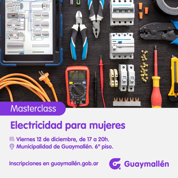Guaymallén habilitó la preinscripción para la Masterclass de Electricidad para Mujeres. Guaymallén habilitó la preinscripción para la Masterclass de Electricidad para Mujeres.