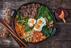 Bibimbap casero, comida coreana. Foto: Great British Chef