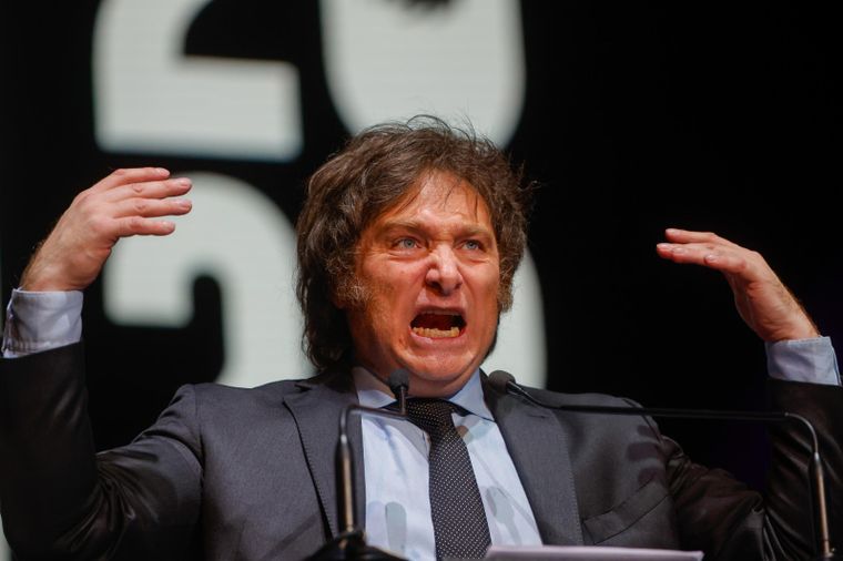 Javier Milei desmintió este martes los rumores acerca de una supuesta renuncia de su candidatura a la segunda vuelta Foto: EFE