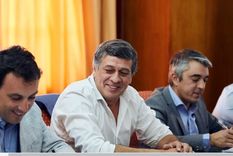 Daniel Orozco, intendente de Las Heras, en la reunión de hoy con intendentes. Foto: Twitter de Daniel Orozco