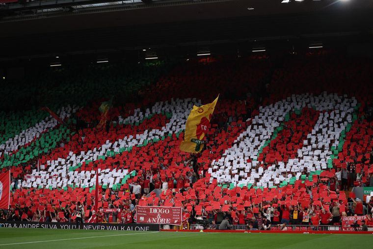 El emocionante homenaje a Diogo Jota en Anfield previo al primer partido de la temporada de la Premier League.