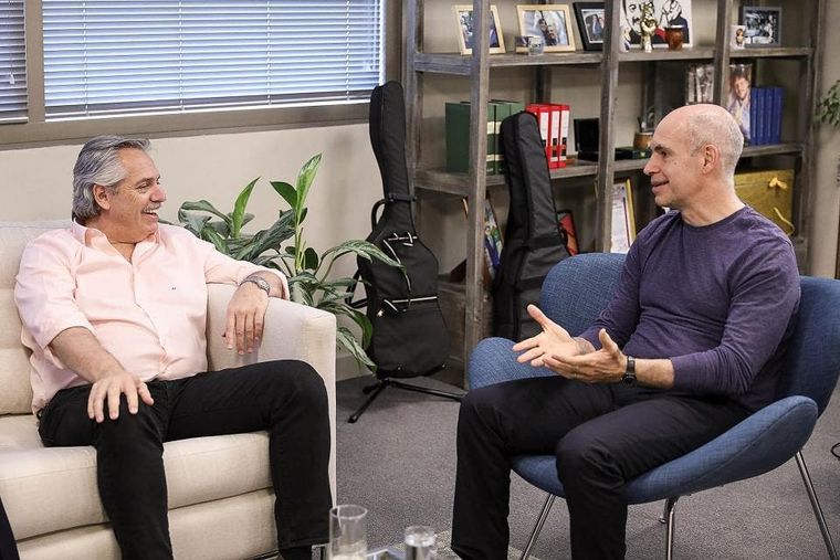 Alberto Fernánde y Horacio Rodríguez Larreta. Foto: Prensa Fernández
