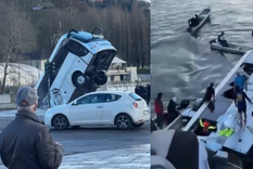El colectivo realizaba una maniobra cerca del puente Vittorio Emanuele I Foto: X