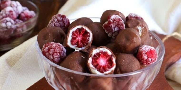 Frambuesas con chocolate Foto: Cookpad