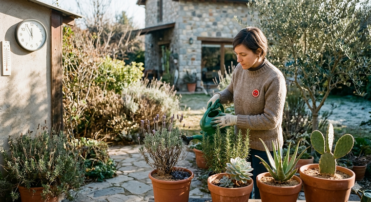 Consejos para regar en invierno. Fuente: IA Gemini.