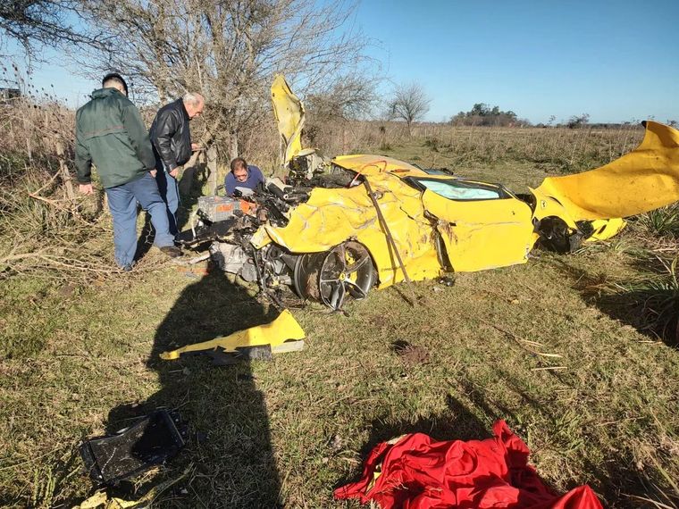 Así quedó la Ferrari amarilla.