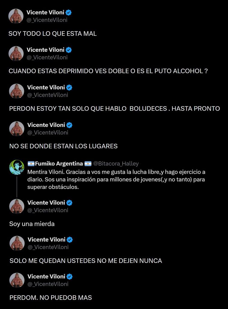 Preocupación por Vicente Viloni. Preocupación por Vicente Viloni. 