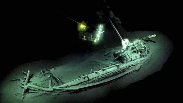 El barco fue inspeccionado y mapeado digitalmente por dos vehículos remotos submarinos. Foto: BLACK SEA MAP/EEF EXPEDITIONS