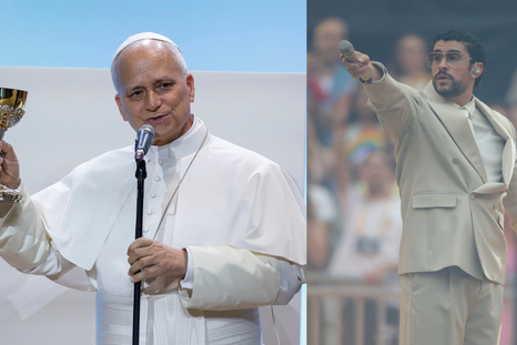 El papa León XIV y Bad Bunny. El papa León XIV y Bad Bunny.