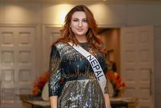 La representante al Miss Universo con la banda de Nepal se atrevió. Foto: Miss Universe
