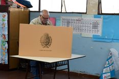 El box de votación tapa al elector y también si usa su teléfono. Foto: ALF PONCE MERCADO / MDZ