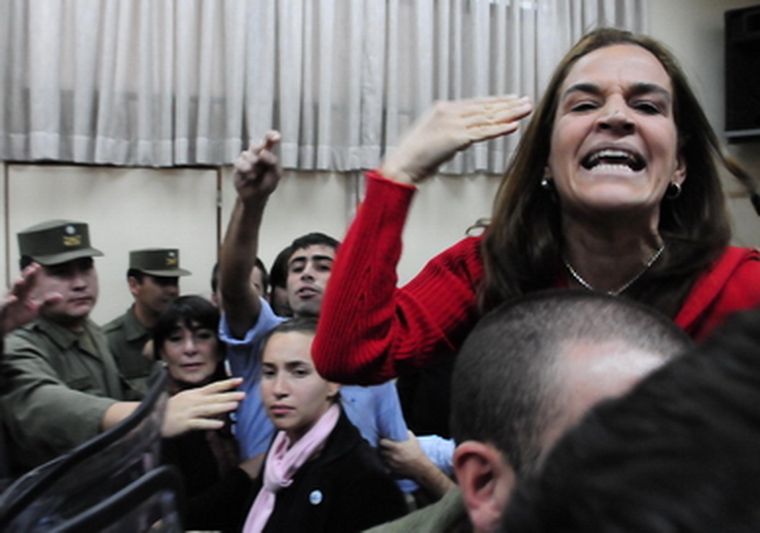 La activista pro militar Cecilia Pando. Foto: Telam