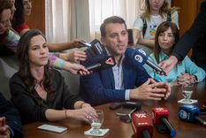 La ministra de Seguridad, Mercedes Rus, y el ministro de Educación, Tadeo García Zalazar