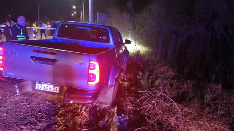 Imagen de la camioneta donde murió Nacenta.  Gentileza.