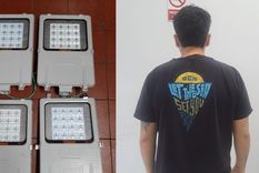 El hombre terminó detenido al intentar vender luminarias públicas en Godoy Cruz.