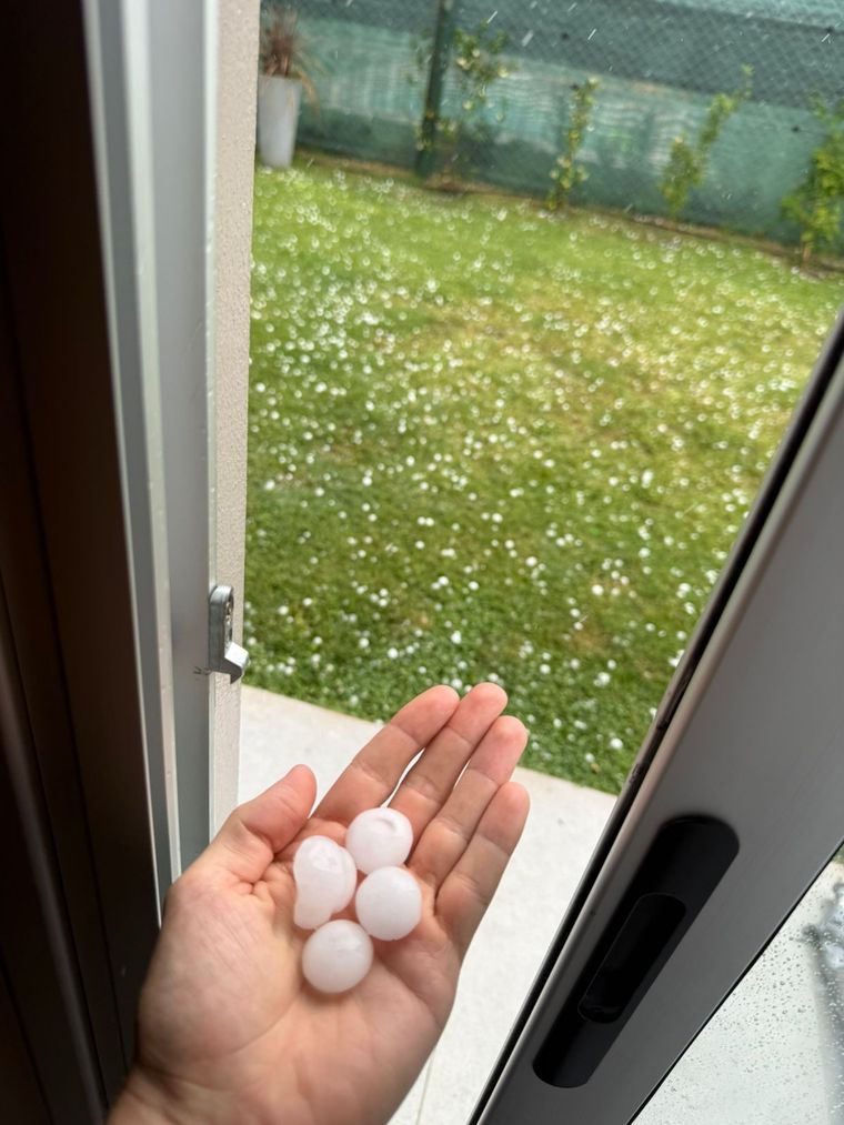 El granizo llegó de forma intempestiva en algunos sectores del Valle de Uco y Luján. Foto: Gentileza