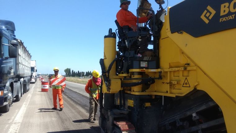 Obras en la ruta nacional 7.